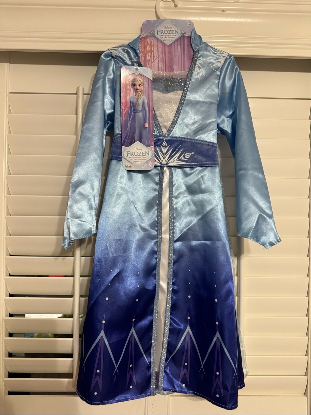 Disney Elsa Shimmering Light Blue and Dark Blue Girls Costume Gown